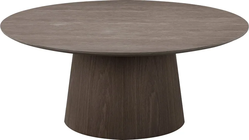 Sofabord Solhem 100 cm, Brunlakeret eg, sortlakeret askefinér, hvidpigmenteret eg-finish