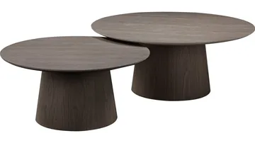 Sofabord Solhem 100 cm - Brunlakeret eg, sortlakeret askefinér, hvidpigmenteret eg-finish - Møbler - Borde - Sofabord