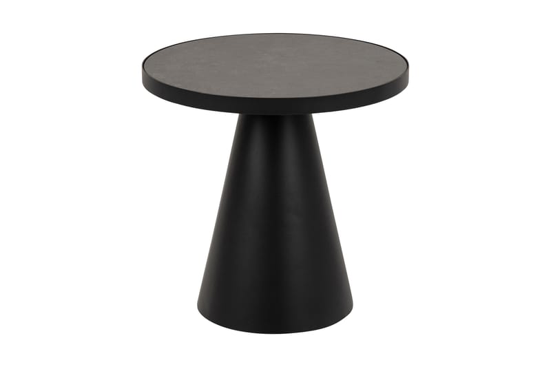 Soli Sofabord 46 cm Rundt - Glas/Sort/Mat Sort - Møbler - Borde - Sofabord