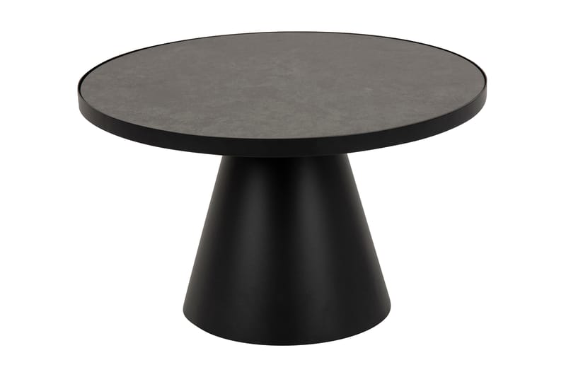 Soli Udvideligt Sofabord 66 cm Rundt - Glas/Sort/Mat Sort - Møbler - Borde - Sofabord
