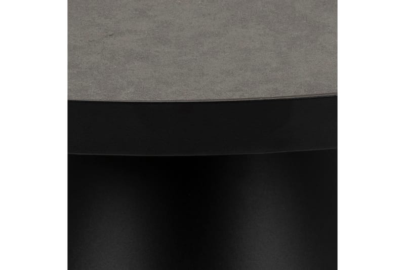 Soli Udvideligt Sofabord 66 cm Rundt - Glas/Sort/Mat Sort - Møbler - Borde - Sofabord