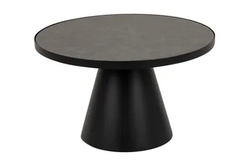 Soli Udvideligt Sofabord 66 cm Rundt - Glas/Sort/Mat Sort - Møbler - Borde - Sofabord