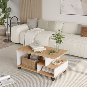 Solven Sofabord 90x42,5x51 cm - Eg og hvid - Møbler - Borde - Sofabord