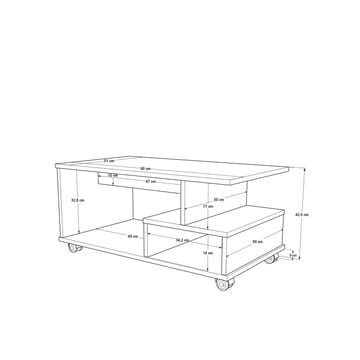 Solven Sofabord 90x42,5x51 cm - Eg/Antracit - Møbler - Borde - Sofabord