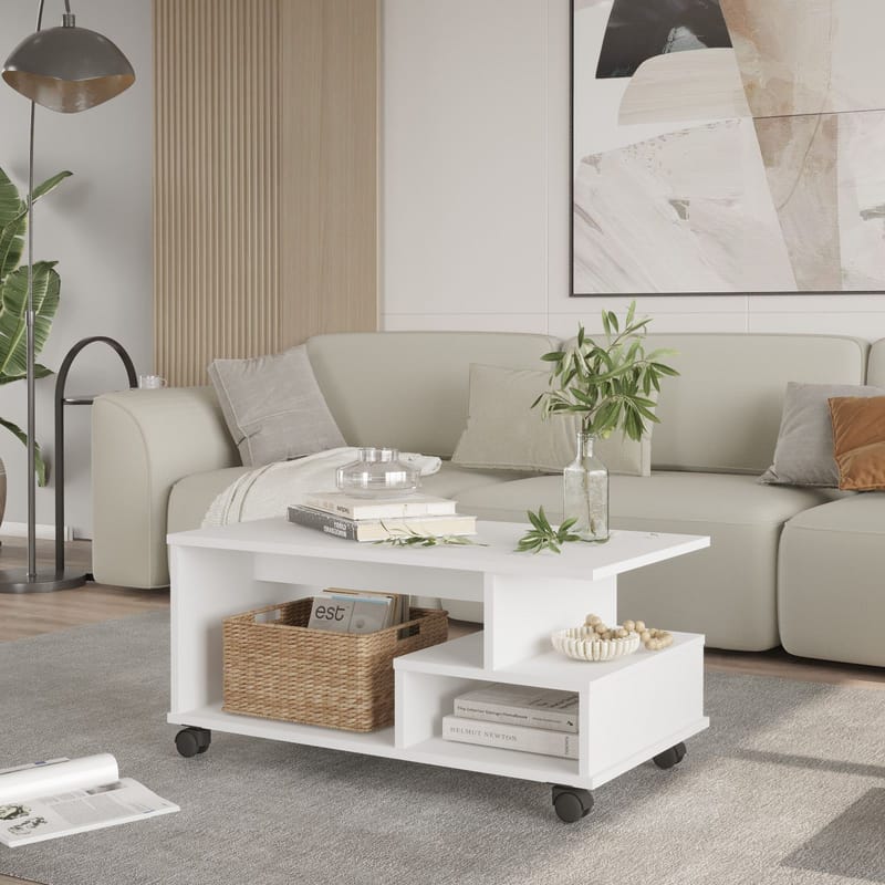 Solven Sofabord 90x42,5x51 cm - Hvid - Møbler - Borde - Sofabord