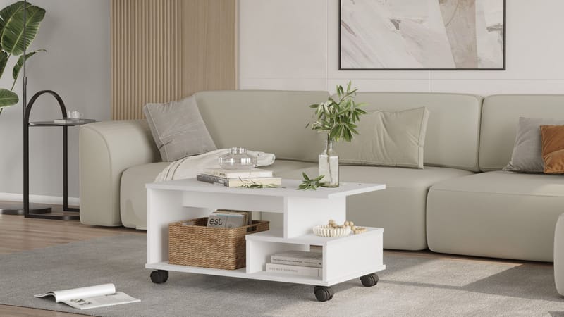 Solven Sofabord 90x42,5x51 cm - Hvid - Møbler - Borde - Sofabord