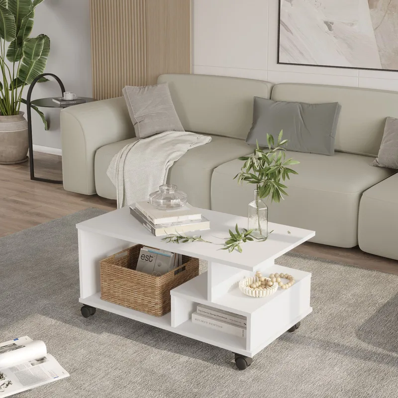 Solven Sofabord 90x42,5x51 cm - Hvid - Møbler - Borde - Sofabord