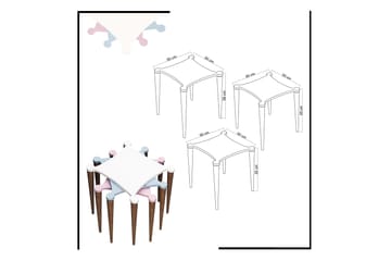 Springtime Indskudsbord 50 cm 3 Bord - Hvid/Lyserød/Blå - Møbler - Borde - Sofabord