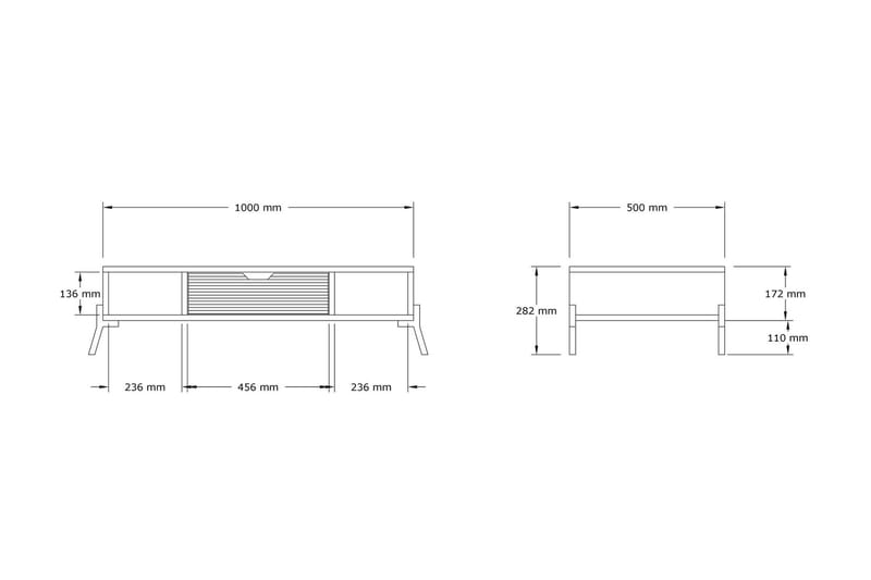 Stalmani Sofabord 100x28,2x100 cm - Blå - Sofabord
