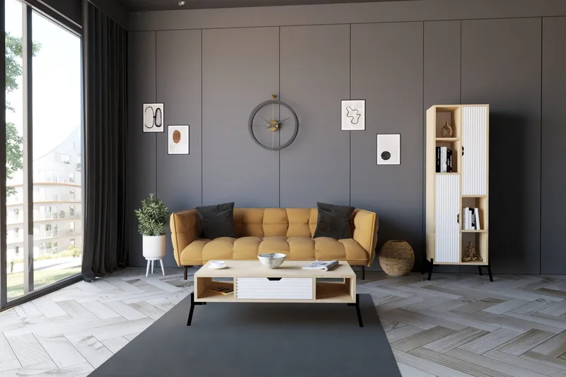 Stalmani Sofabord 100x28,2x100 cm - Blå - Møbler - Borde - Sofabord