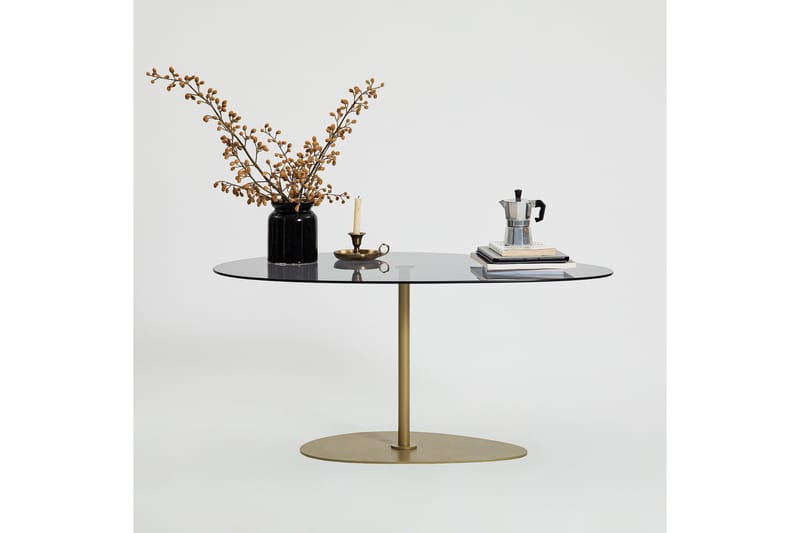 Svanabyn Sofabord 90 cm - Grå/Guld - Møbler - Borde - Sofabord