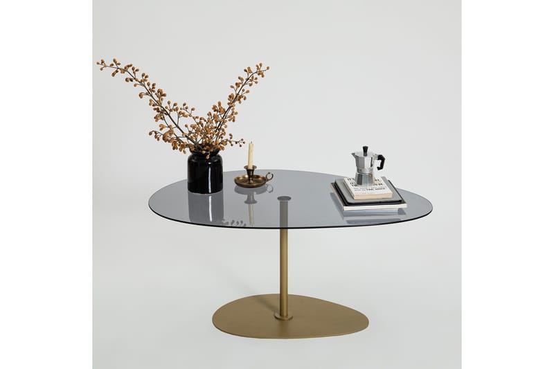 Svanabyn Sofabord 90 cm - Grå/Guld - Møbler - Borde - Sofabord
