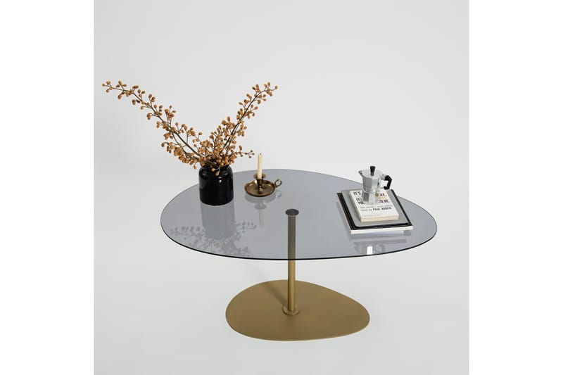 Svanabyn Sofabord 90 cm - Grå/Guld - Møbler - Borde - Sofabord