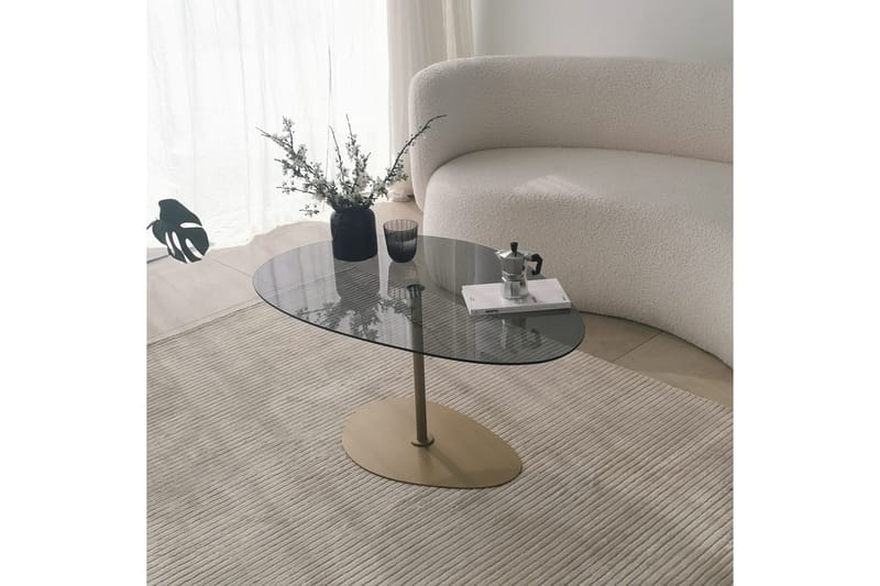 Svanabyn Sofabord 90 cm - Grå/Guld - Møbler - Borde - Sofabord