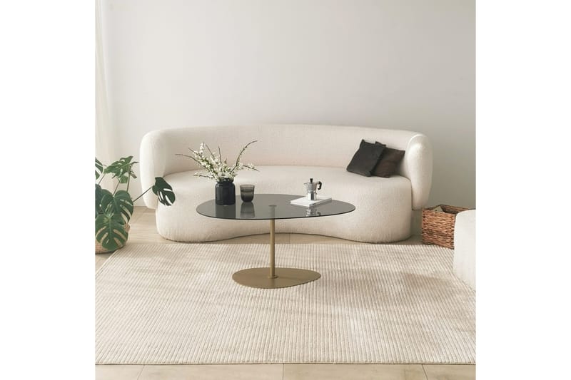 Svanabyn Sofabord 90 cm, Grå/Guld