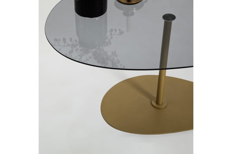 Svanabyn Sofabord 90 cm - Grå/Guld - Møbler - Borde - Sofabord