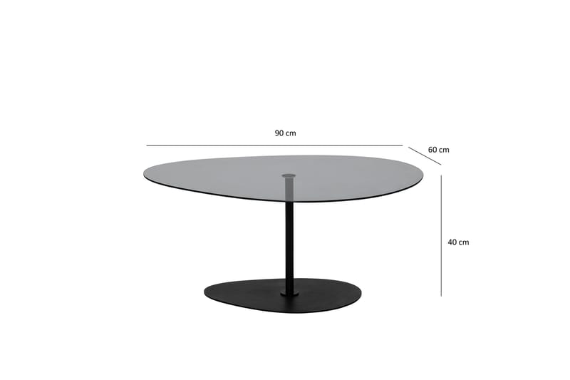 Svanabyn Sofabord 90 cm - Grå/Sort - Møbler - Borde - Sofabord