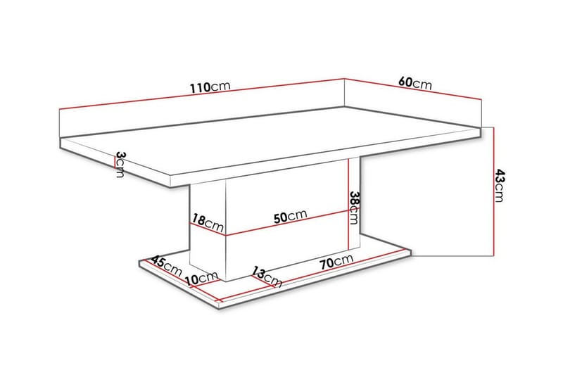 Tallow Soffbord 60 cm NO_BRAND White - Møbler - Borde - Sofabord