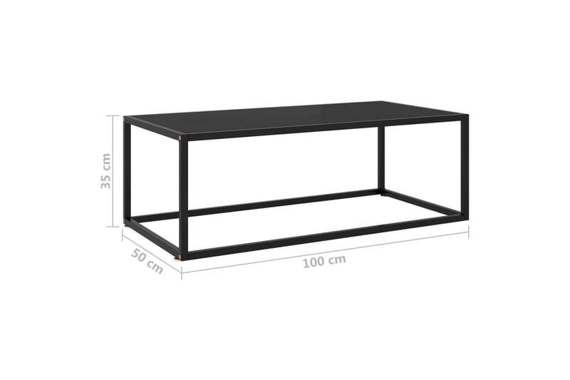 tebord 100x50x35 cm glas sort - Sort - Møbler - Borde - Sofabord