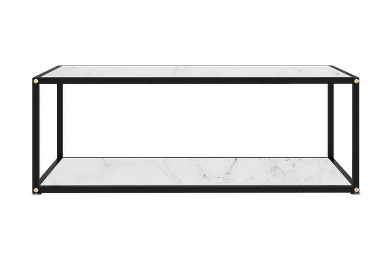 tebord 100x50x35 cm hærdet glas hvid - Hvid - Sofabord