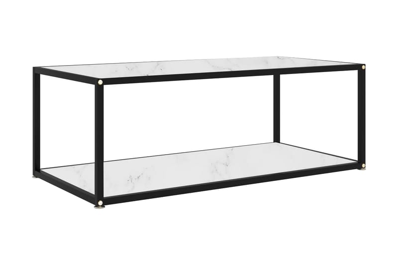 tebord 100x50x35 cm hærdet glas hvid - Hvid - Sofabord