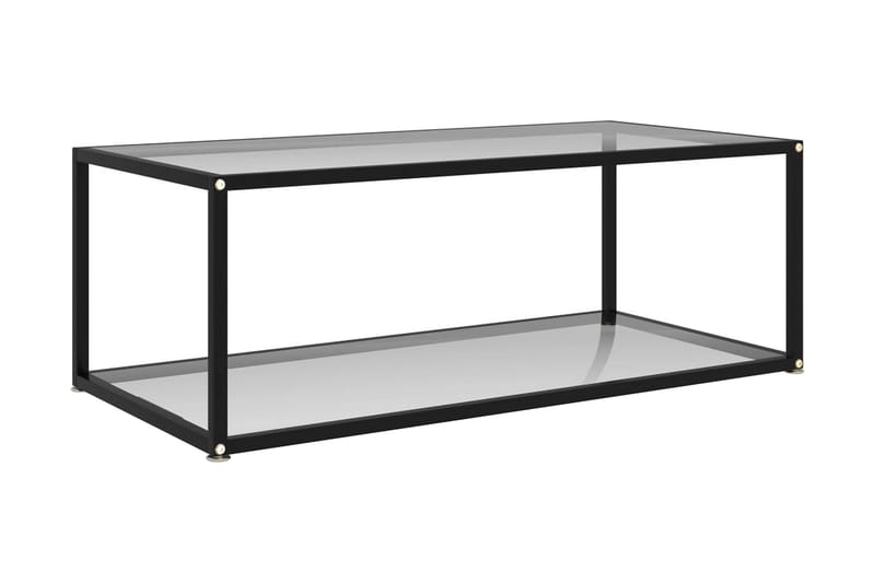 Tebord 100x50x35 cm hærdet glas transparent - gennemsigtig - Sofabord