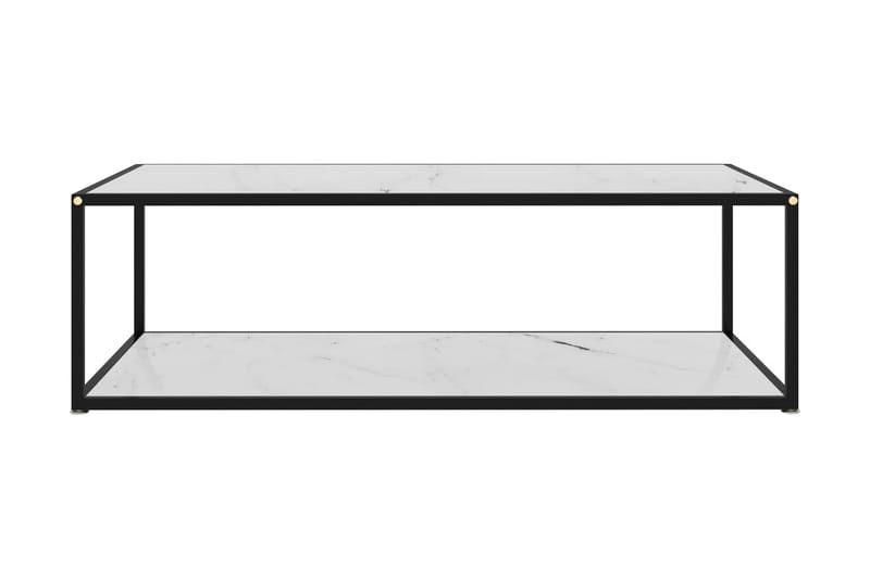 Tebord 120x60x35 cm hærdet glas hvid - Hvid - Sofabord