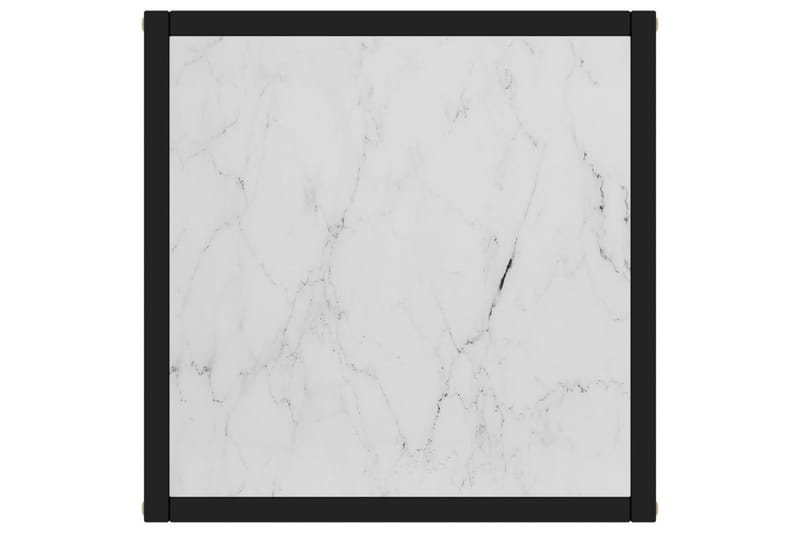 tebord 40x40x50 cm marmorglas hvid - Sort - Sofabord