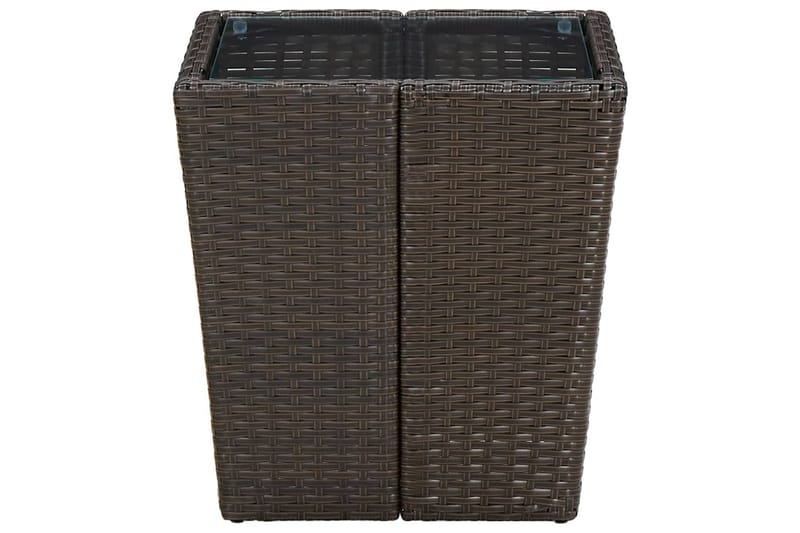 tebord 41,5x41,5x44 cm polyrattan og hærdet glas brun - Brun - Møbler - Borde - Sofabord