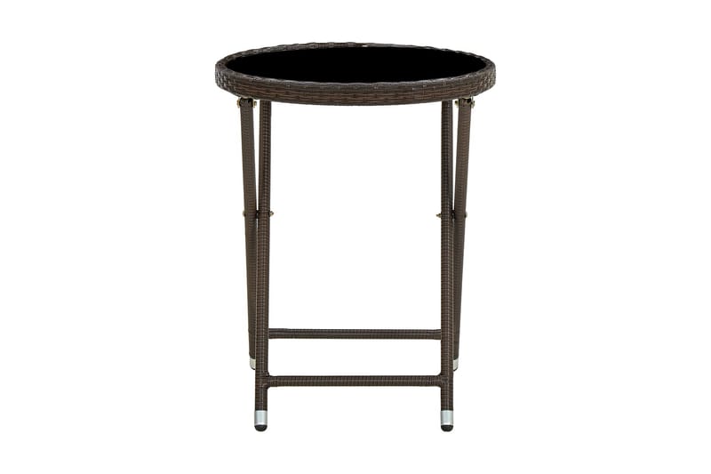 tebord 60 cm polyrattan og hærdet glas brun - Brun - Møbler - Borde - Sofabord