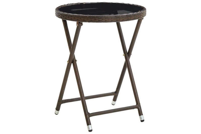 tebord 60 cm polyrattan og hærdet glas brun - Brun - Møbler - Borde - Sofabord