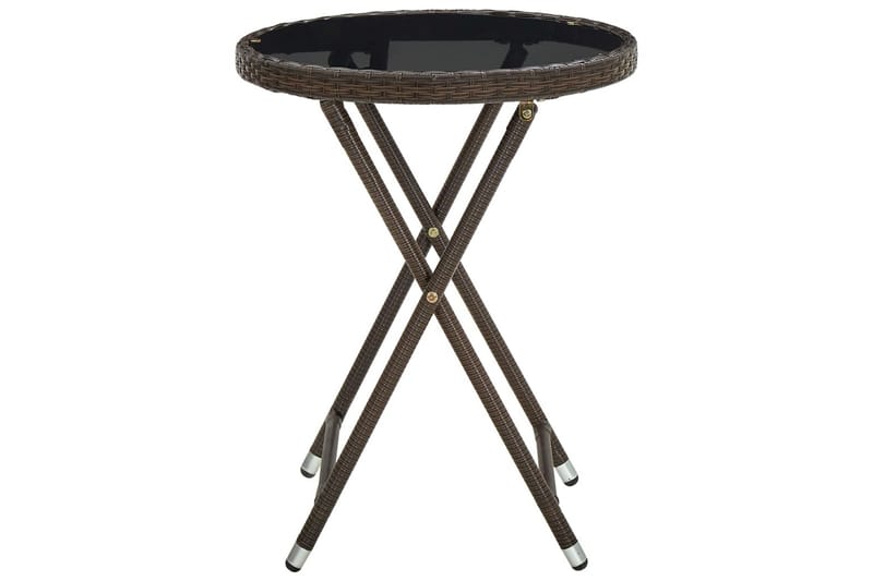 tebord 60 cm polyrattan og hærdet glas brun - Brun - Møbler - Borde - Sofabord