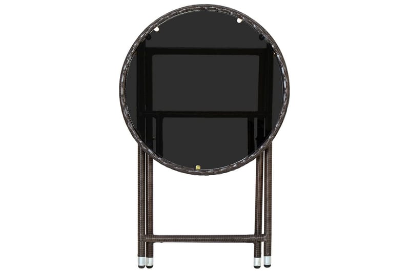 tebord 60 cm polyrattan og hærdet glas brun - Brun - Møbler - Borde - Sofabord