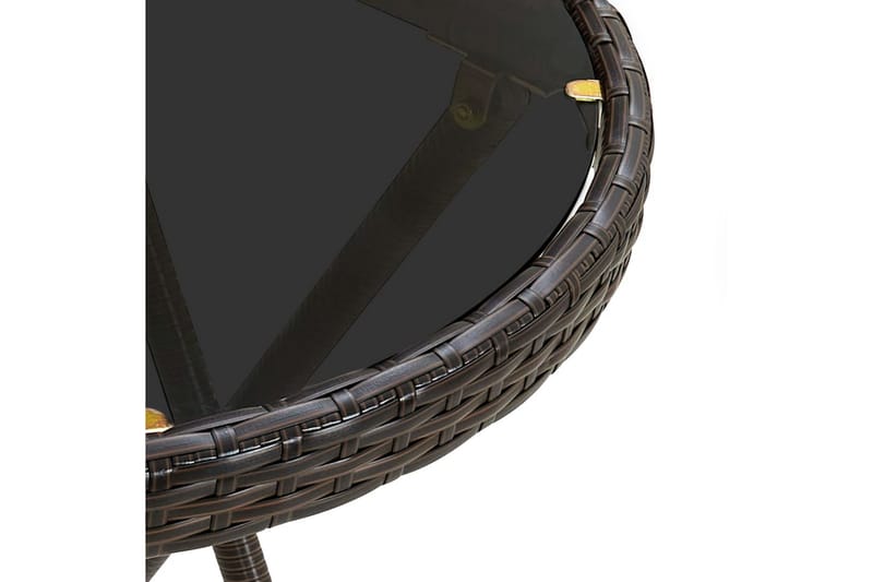 tebord 60 cm polyrattan og hærdet glas brun - Brun - Møbler - Borde - Sofabord