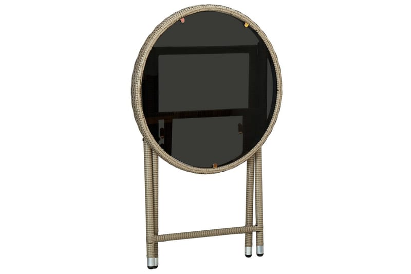 tebord 60 cm polyrattan og hærdet glas beige - Beige - Møbler - Borde - Sofabord