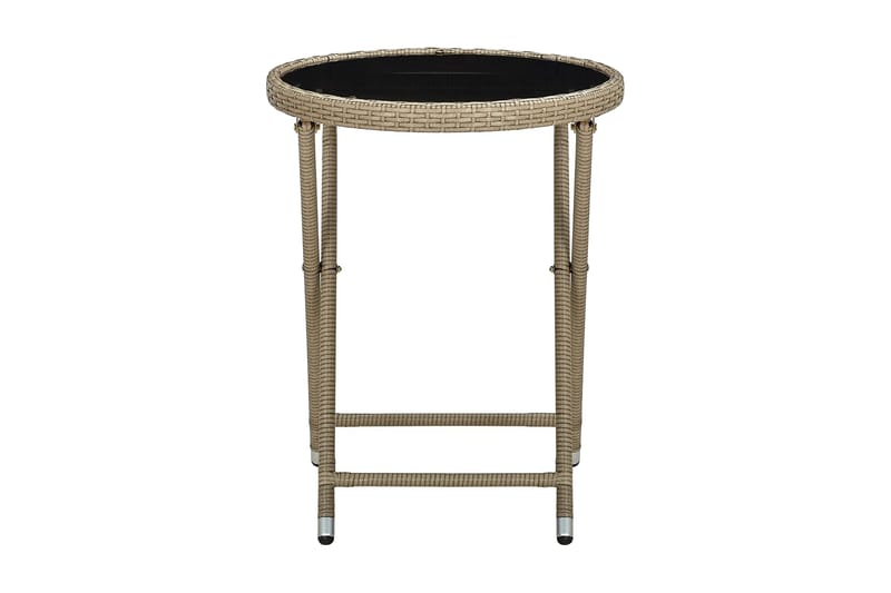 tebord 60 cm polyrattan og hærdet glas beige - Beige - Møbler - Borde - Sofabord