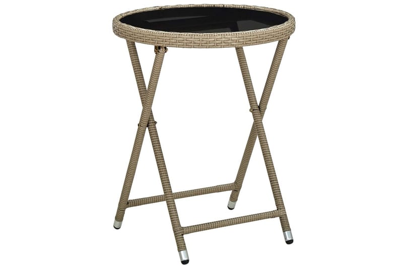 tebord 60 cm polyrattan og hærdet glas beige - Beige - Møbler - Borde - Sofabord