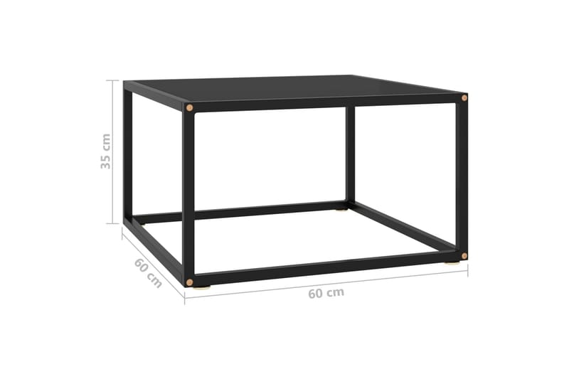 tebord 60x60x35 cm glas sort - Sort - Møbler - Borde - Sofabord
