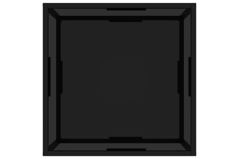 Tebord 60x60x35 cm hærdet glas sort - Sort - Møbler - Borde - Sofabord