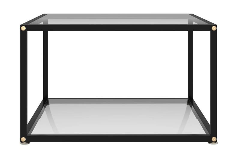 Tebord 60x60x35 cm hærdet glas transparent - gennemsigtig - Sofabord