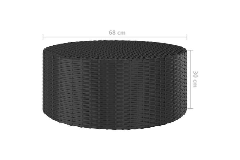 tebord 68x68x30 cm polyrattan sort - Sort - Møbler - Borde - Sofabord