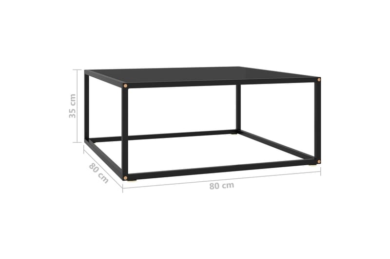 tebord 80x80x35 cm glas sort - Sort - Møbler - Borde - Sofabord