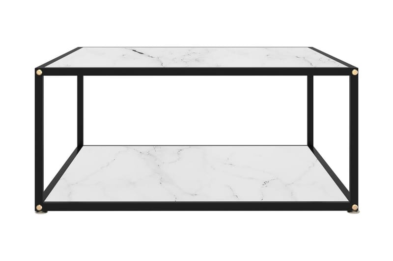 Tebord 80x80x35 cm hærdet glas hvid - Hvid - Møbler - Borde - Sofabord