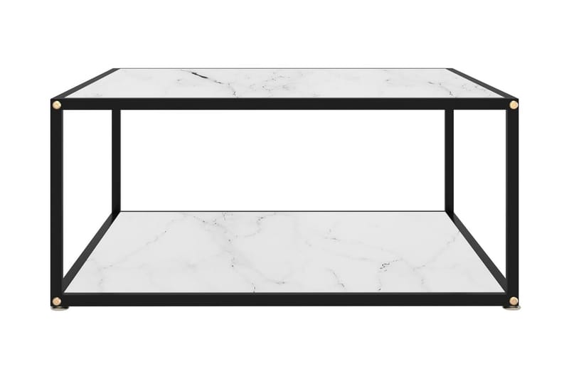 Tebord 80x80x35 cm hærdet glas hvid - Hvid - Sofabord