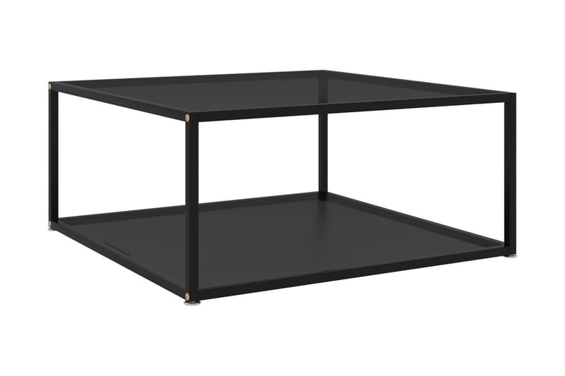 Tebord 80x80x35 cm hærdet glas sort - Sort - Møbler - Borde - Sofabord