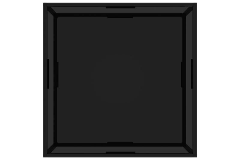 Tebord 80x80x35 cm hærdet glas sort - Sort - Møbler - Borde - Sofabord