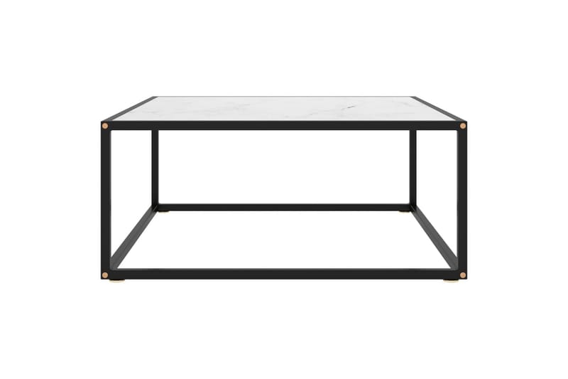 tebord 80x80x35 cm marmorglas hvid - Sort - Møbler - Borde - Sofabord