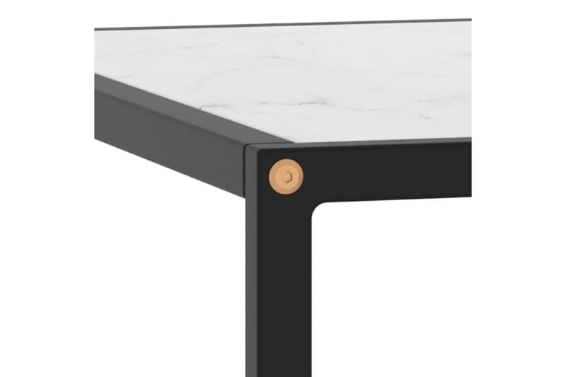 tebord 80x80x35 cm marmorglas hvid - Sort - Møbler - Borde - Sofabord