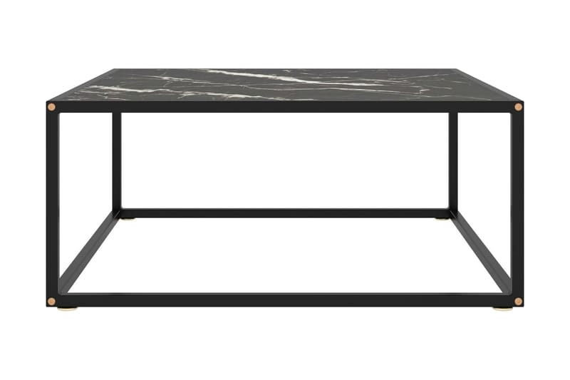 Tebord 80x80x35 cm Marmorglas Sort - Sort - Møbler - Borde - Sofabord