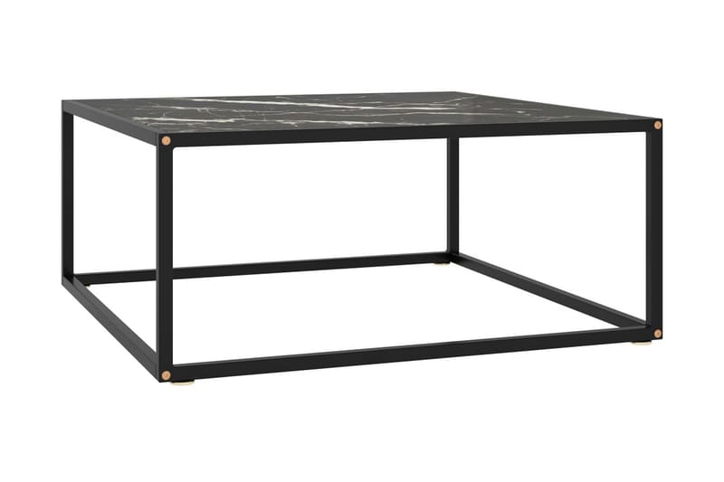 Tebord 80x80x35 cm Marmorglas Sort - Sort - Møbler - Borde - Sofabord